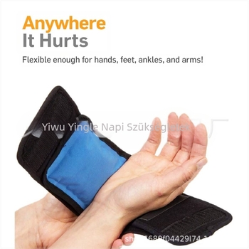 Gél jeges zacskó készlet könyök, boka és talpra – hideg-meleg terápia rögzítő övvel, univerzális modell, infravörös fűtés