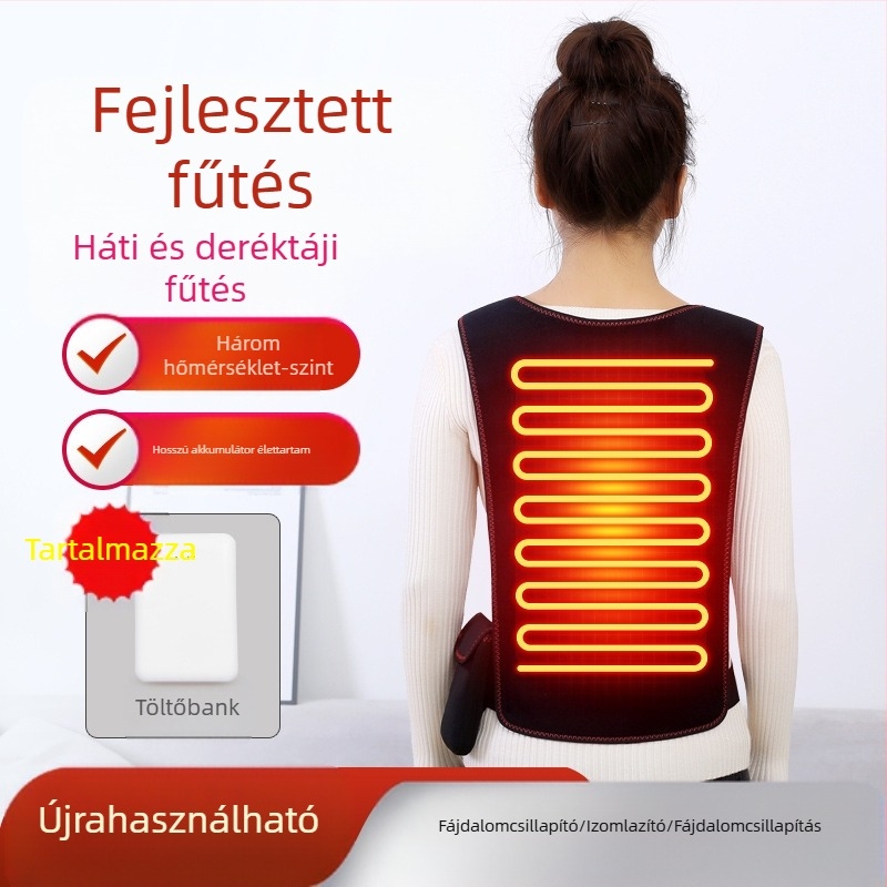 Ágyéki és háti ápoló készülék infravörös fűtéssel, hőmérséklet-szabályozás, időzítő, 3 fokozat, 10W, 5V, 55–65°C