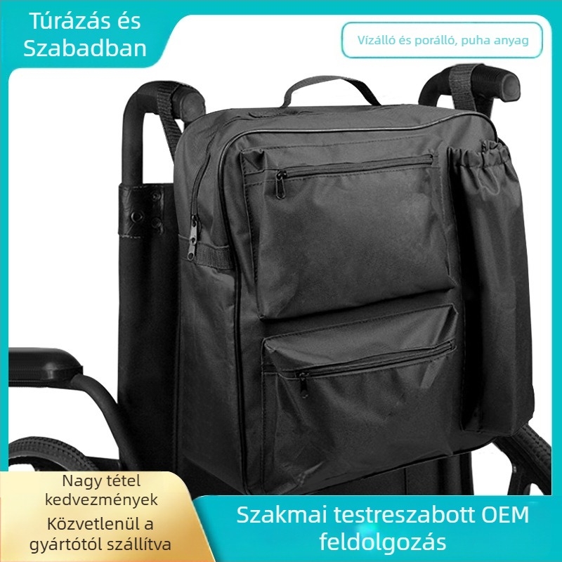 Kerekesszékhez való tároló táska, vízálló, hordozható, függő, nagy kapacitású, többfunkciós