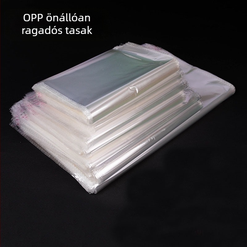 OPP öntapadós zacskók ruházati kiegészítők számára, hagyományos öntapadós csomagolás, 100 darab