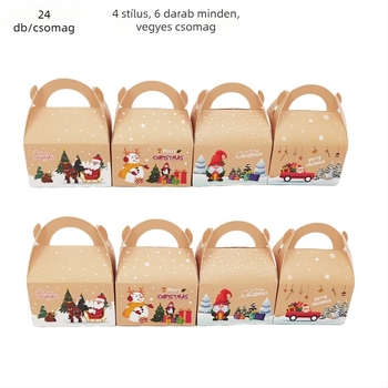 Independent négyzet alakú papírdobozok, Cartoon stílusban, 24 darab, karácsonyi és esküvői rendezvényekhez