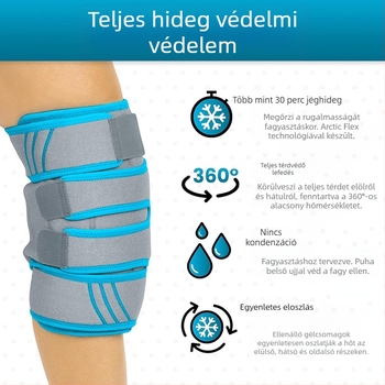 Gél térdvédő meleg/hideg kompresszióhoz, anyag: nejlon/neoprén, tömege 690 g