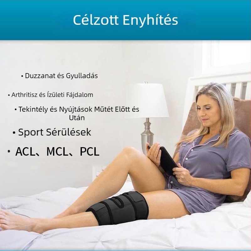 Gél térdvédő meleg/hideg kompresszióhoz, anyag: nejlon/neoprén, tömege 690 g