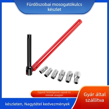 Fürdőszobai mosogató-szerszámkészlet – mosogató csaptele és vízvezetékek szétszereléséhez használt kulcs; Modell: Bathroom Sink Socket Wrench Set; Használat: speciális mosogató kulcs; Nettó tömeg: 16; Méretek: 8–28