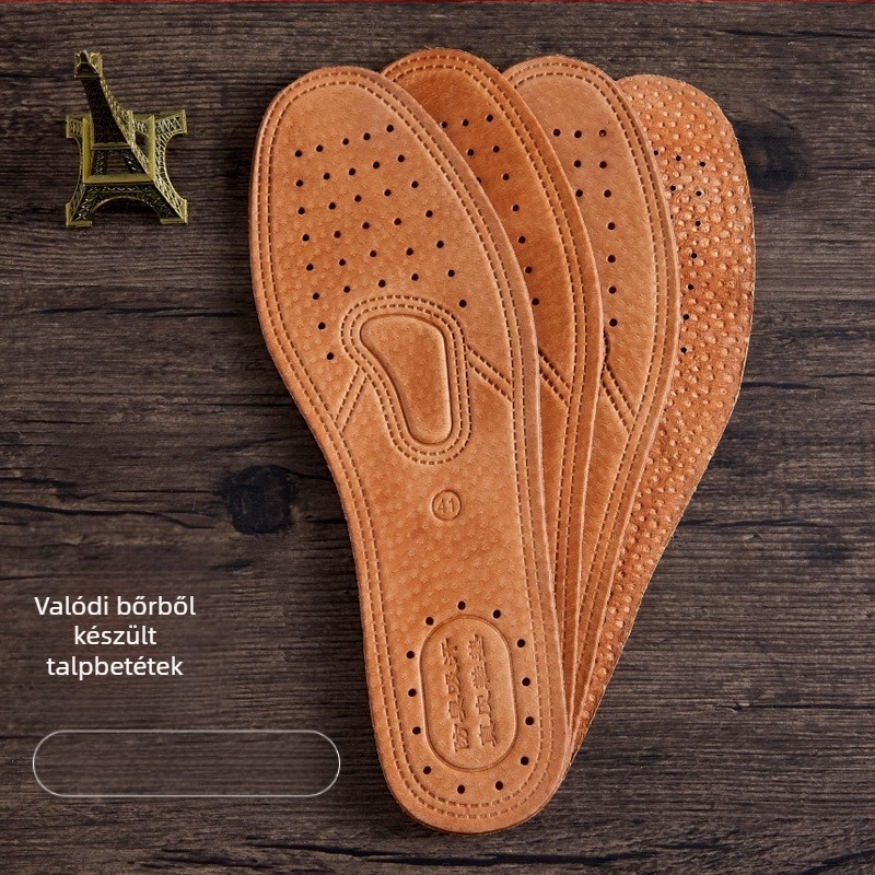 Valódi bőr talpbetét – izzadságfelszívó, szag elleni védelem, lélegző, teljes talpbetét; uniszex; alkalmas tornacipőre, bőr cipőre, bakancsra, hétköznapi és munkacipőre; tavasz-nyár-ősz