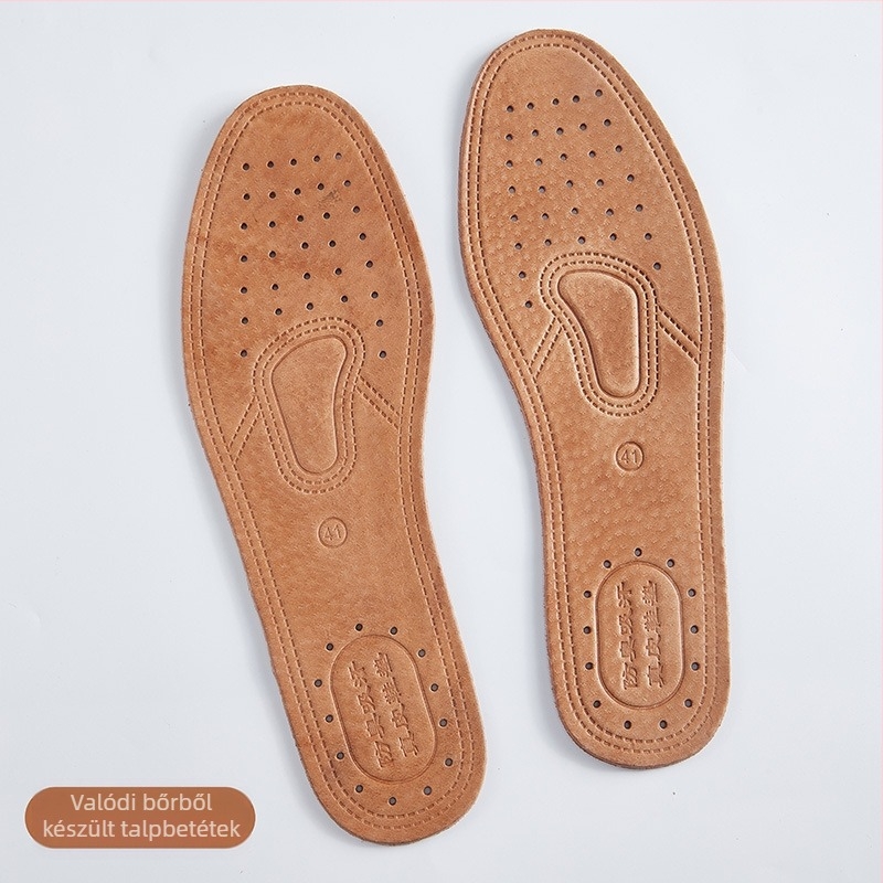 Valódi bőr talpbetét – izzadságfelszívó, szag elleni védelem, lélegző, teljes talpbetét; uniszex; alkalmas tornacipőre, bőr cipőre, bakancsra, hétköznapi és munkacipőre; tavasz-nyár-ősz