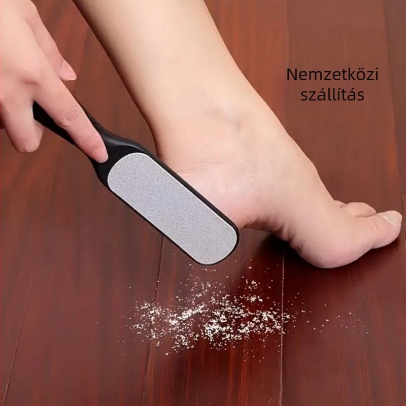 Kétoldalas rozsdamentes acél lábreszelő pedikűrhöz, a halott bőr és tyúkszem eltávolítására