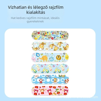 Phaeton ragasztós sebgyógyító tapasz Cartoon mintával, vízálló és lélegző, hemostatikus láb tapasz, 100 db
