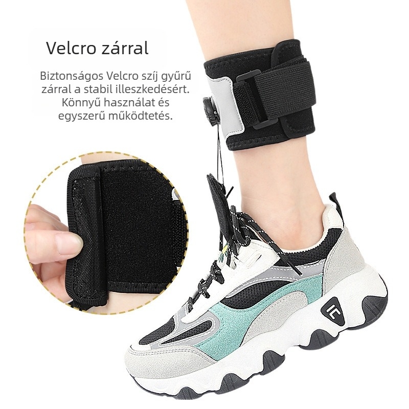 Bokavédő csavaros állítású lábemeléshez tartozó sín, Velcro szalag, OK anyag, nappali és éjszakai használatra