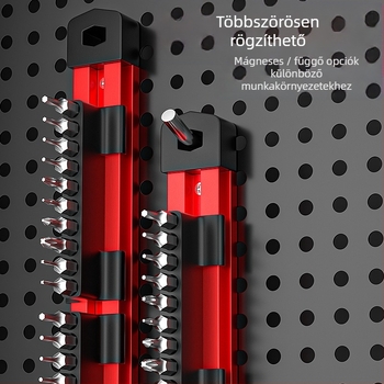 Alumínium bit-tároló szalag virág formájú hatszögletű nyéllel és bit-tartóval