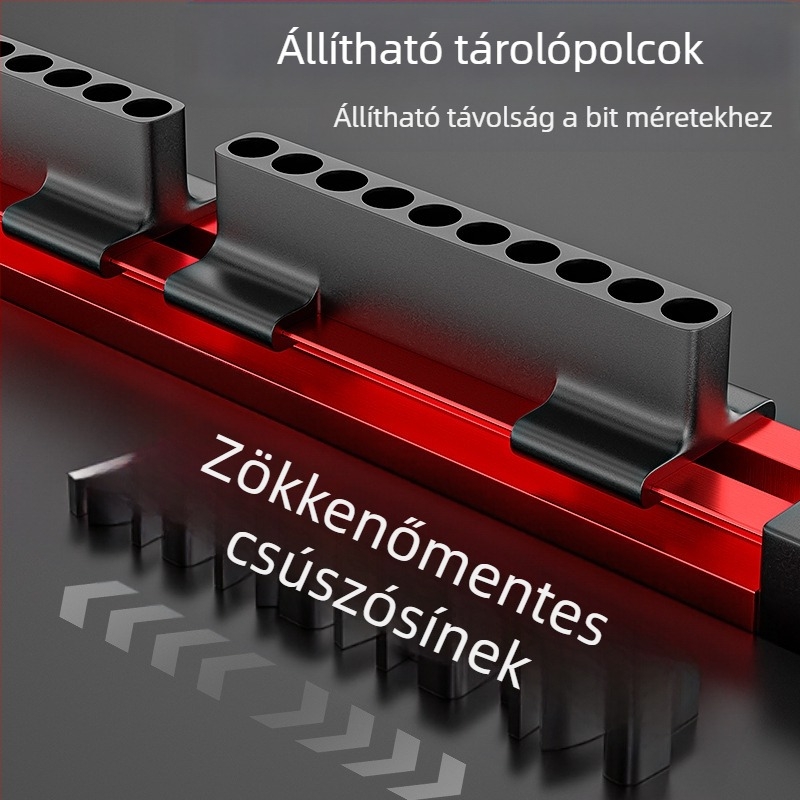 Alumínium bit-tároló szalag virág formájú hatszögletű nyéllel és bit-tartóval