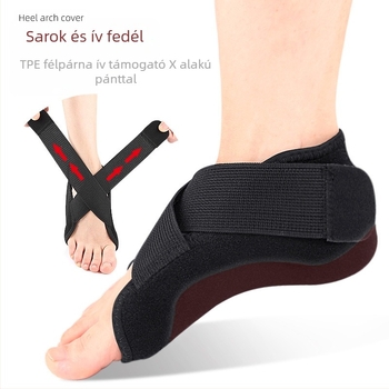 Velcro ív-patka sarokfedés, modell 018 arch heel cover; anyagok: TPE, szövet, poliészter, SBR; alkalmas sportcipőkhöz, bőr cipőkhöz, csizmákhoz, hétköznapi és munkacipőkhöz; ortopédiai talpbetét; uniszex felnőttek