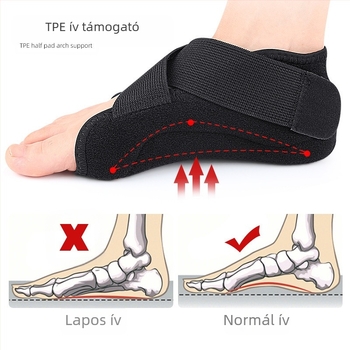 Velcro ív-patka sarokfedés, modell 018 arch heel cover; anyagok: TPE, szövet, poliészter, SBR; alkalmas sportcipőkhöz, bőr cipőkhöz, csizmákhoz, hétköznapi és munkacipőkhöz; ortopédiai talpbetét; uniszex felnőttek