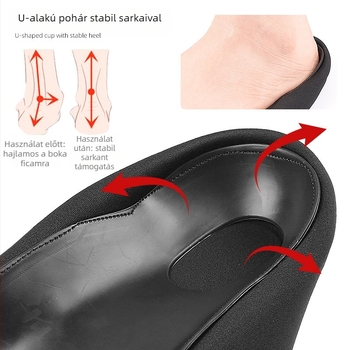 Velcro ív-patka sarokfedés, modell 018 arch heel cover; anyagok: TPE, szövet, poliészter, SBR; alkalmas sportcipőkhöz, bőr cipőkhöz, csizmákhoz, hétköznapi és munkacipőkhöz; ortopédiai talpbetét; uniszex felnőttek