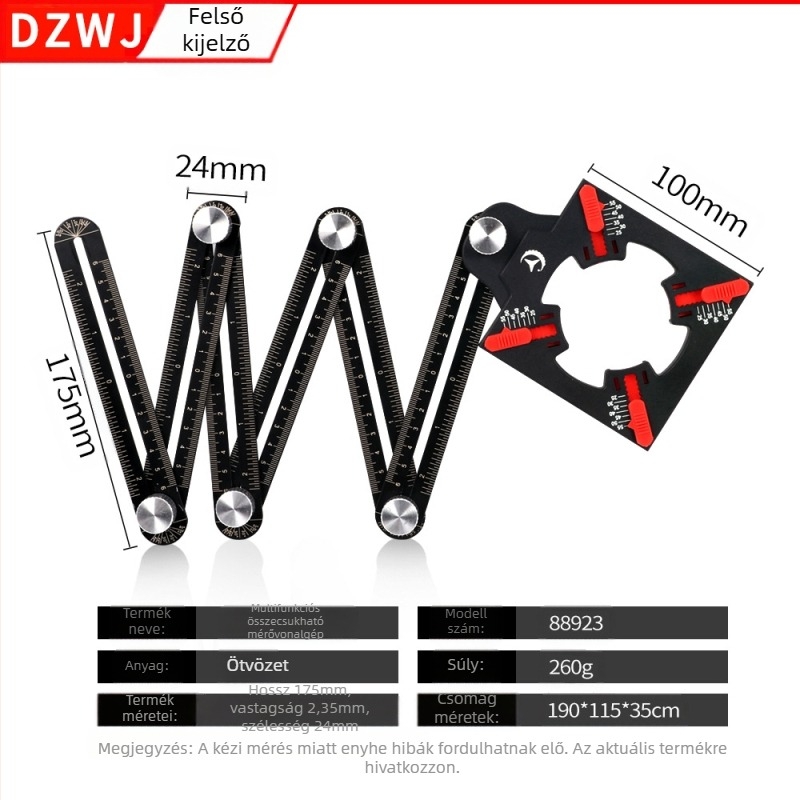 Ötvözött acél kontúrgauge zárható – összecsukható mérővonalzó csempékhez és profilozó eszköz asztalosmunkához