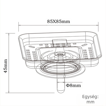 Konyhai mosogató dugó szűrővel, 304 rozsdamentes acél, QS724C001 modell, modern minimalista stílus