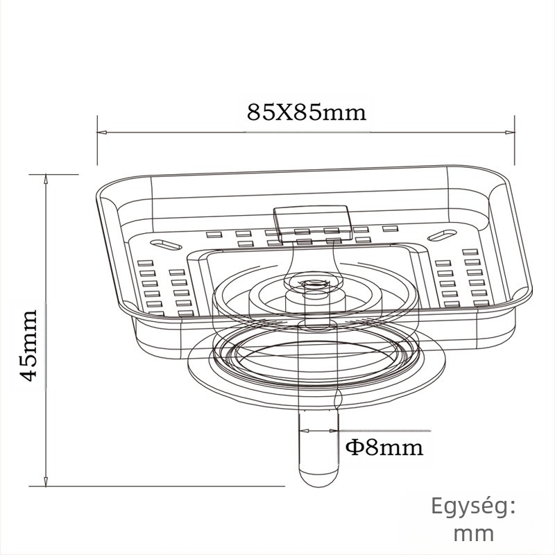 Konyhai mosogató dugó szűrővel, 304 rozsdamentes acél, QS724C001 modell, modern minimalista stílus