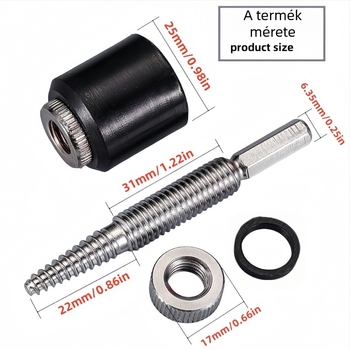 Hexagonális tengelyű expanziós csavar kinyerő – 82 mm hosszú, 40Cr-V acél, Xin mu tian márka, tömege 70 g