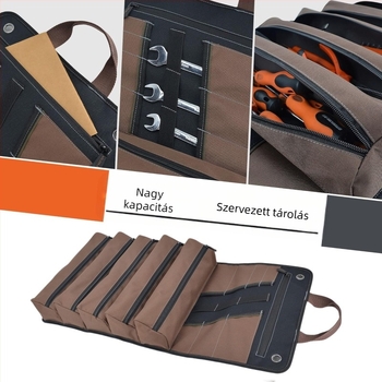 Roll-típusú eszköztáska Oxford vászonból – Nagy kapacitású, Multifunkcionális, Táska villanyszerelőnek