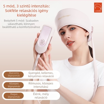 T-365 fejmasszírozó, akkumulátoros, gombos vezérlés, 3. fokozat, fejmasszázs/ légzsákkal