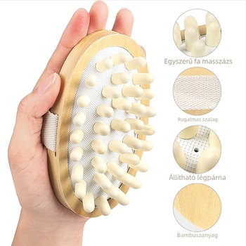 Fürdő- és masszírozókefe fából készült nyéllel, anyaga: Kewu Rubber Log, poliészter-pamut keverék, felnőtteknek, mindennapi pihenés stílus, Guangdong származás