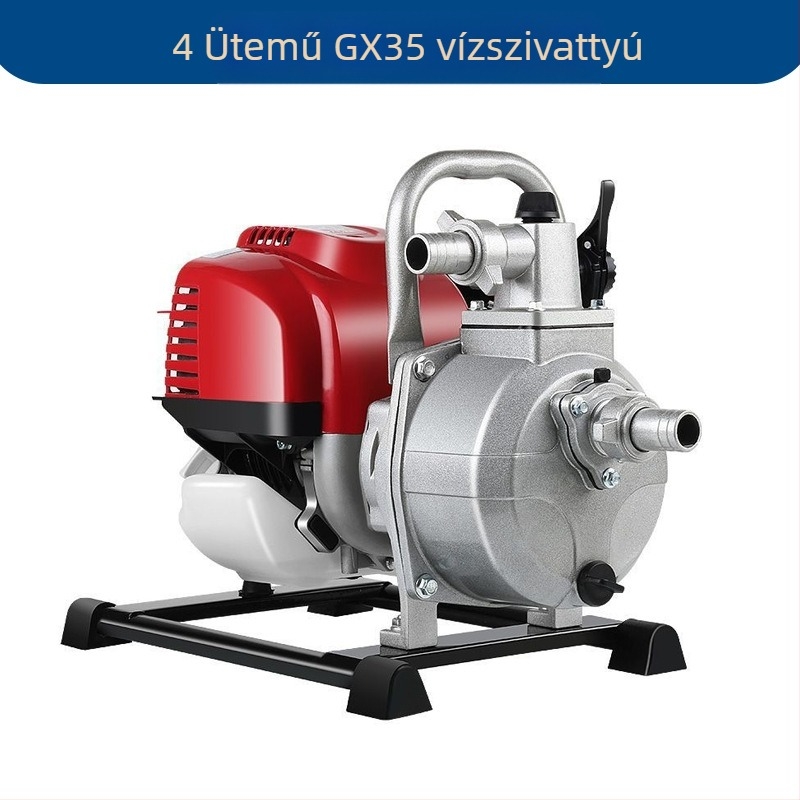 Benzinüzemű öntözőpumpa, hordozható, nagy áramlás, magas emelés, magas nyomás