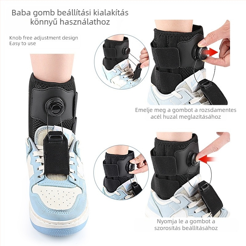 Bokát támogató ortézis forgó gombbal és állítható húzószalaggal, mindennapi és éjszakai viselethez, járást támogató