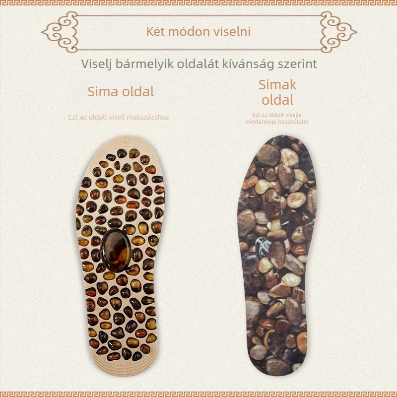 Masszázs talpbetét akupont-masszázzsal, geese-szerű kő-textúra, teljes hosszúságú TPE talpbetét, modell 72-1, alkalmas sportcipőknek, bőr cipőknek és csizmáknak