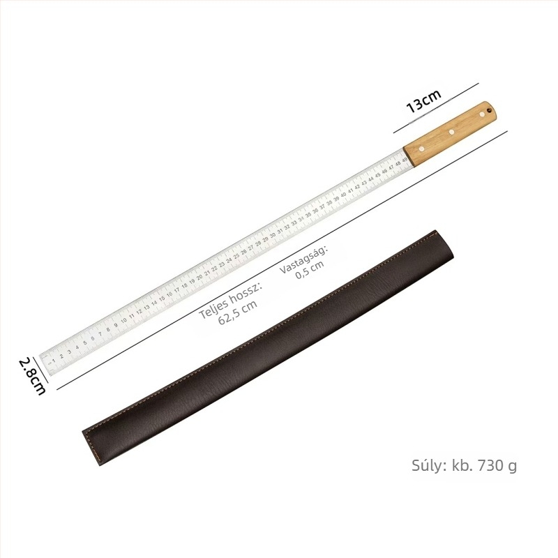 Rozsdamentes acélból készült vastított vonalzó, edzett, faipari felhasználásra