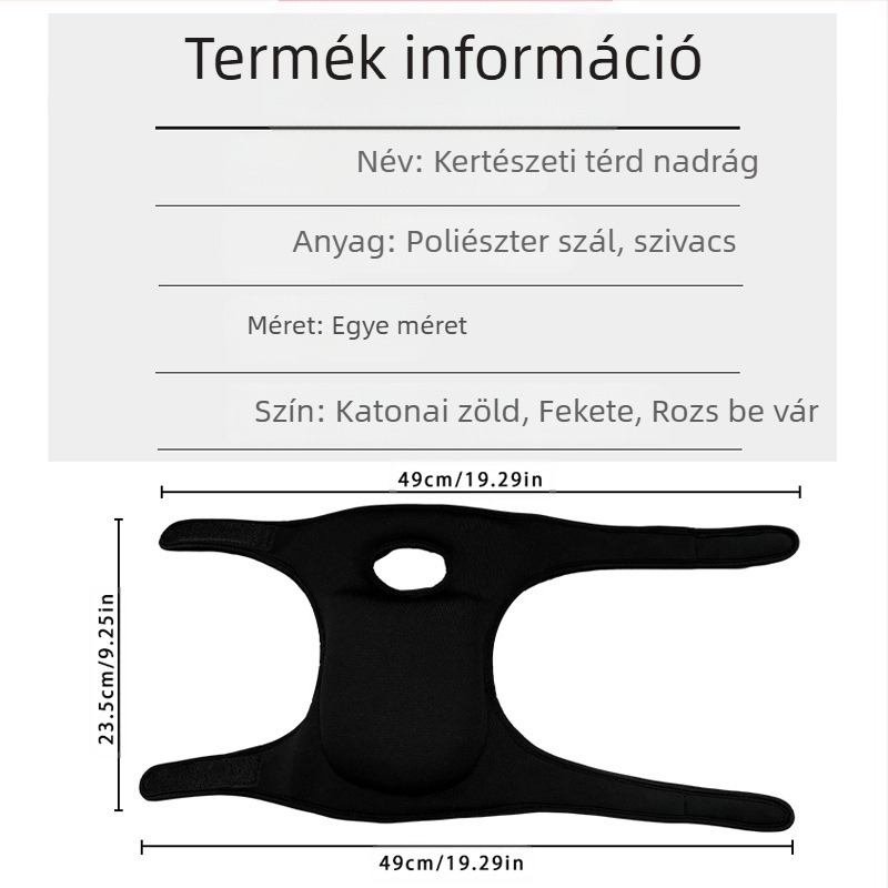 Kerti térdvédők, Diving anyag, Loda márka, univerzális illeszkedés