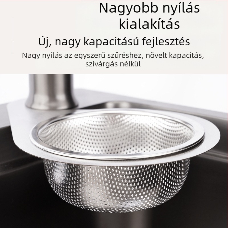 Hattyú alakú mosogató szűrő, vastagított műanyagból, hulladékszeparáció, zöldségmosás, száraz és nedves leeresztés