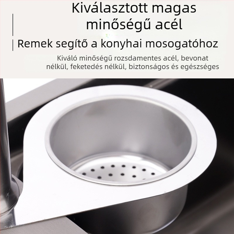 Hattyú alakú mosogató szűrő, vastagított műanyagból, hulladékszeparáció, zöldségmosás, száraz és nedves leeresztés