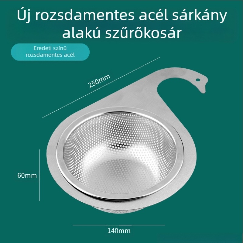 Hattyú alakú mosogató szűrő, vastagított műanyagból, hulladékszeparáció, zöldségmosás, száraz és nedves leeresztés