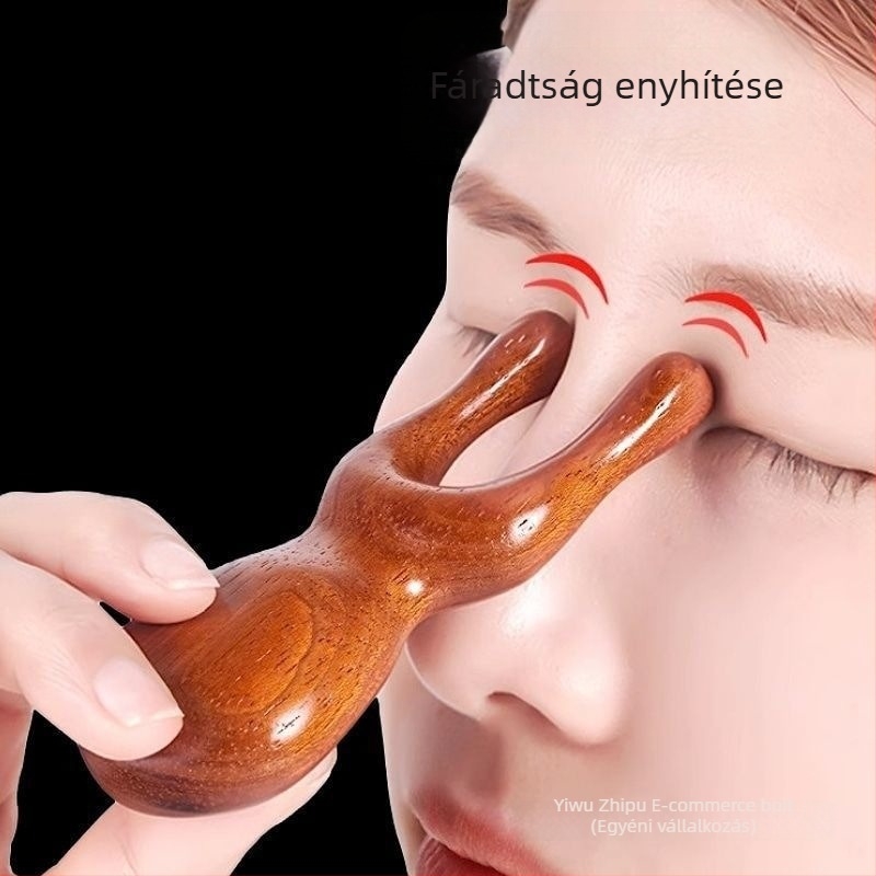 Fából készült arcmaszázs eszköz az orrnyereghez és a szemekhez – meridián tisztítás, akupont masszírozás, emelés; stílus: koreai verzió; készítés: 6141735