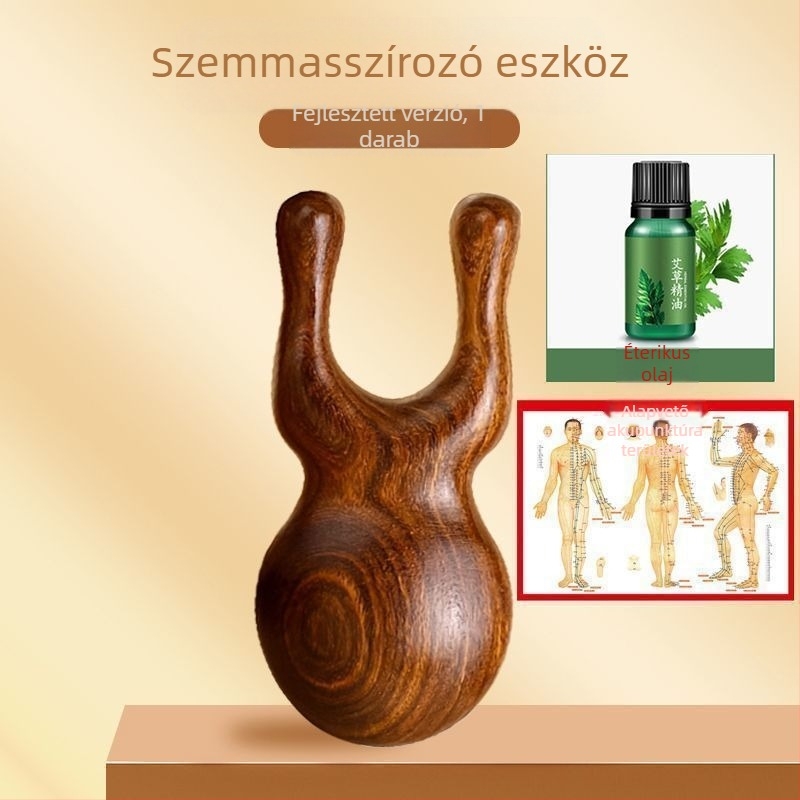 Fából készült arcmaszázs eszköz az orrnyereghez és a szemekhez – meridián tisztítás, akupont masszírozás, emelés; stílus: koreai verzió; készítés: 6141735