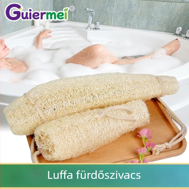 Fürdéshez való luffa zöld növényi rostokkal, hátmasszírozó kefe