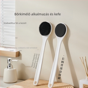 Hosszú nyélű fürdőecset hát- és testtisztításhoz, puha sörték, masszázs funkció