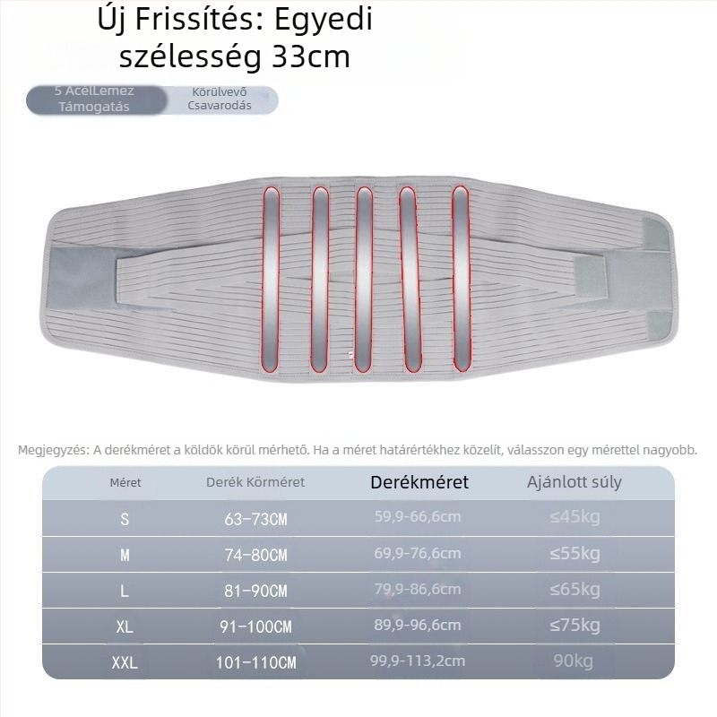 Derékvédő, lélegző anyag, univerzális használat, futáshoz, edzéshez és masszázshoz