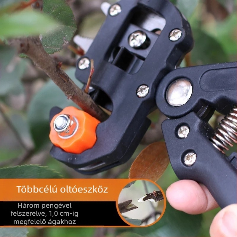 Többfunkciós oltóeszköz HJ-09 | szerszámacél pengével, elektroforezises felületkezelés, PVC markolat, tömeg 500 g