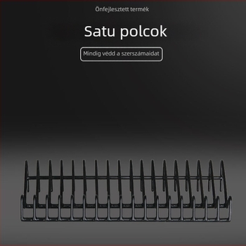 Asztali kovácsoltvas szerszárraktár, 15 rekesz, fúrás nélküli telepítés