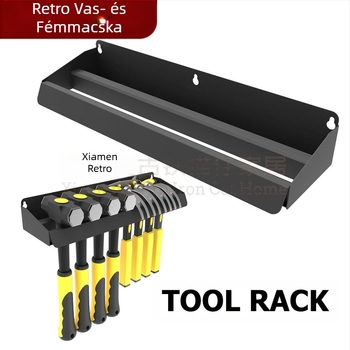 Falra szerelhető szerszámtároló, többfunkciós, szénacélból, egyszerű és modern stílus, egy szintű kialakítás