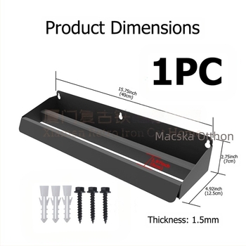 Falra szerelhető szerszámtároló, többfunkciós, szénacélból, egyszerű és modern stílus, egy szintű kialakítás