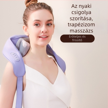 SL-Z9 újratölthető nyak- és vállmasszírozó, 6 fejjel, forró kompresszió, infravörös terápia és időzítő