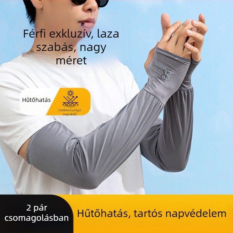 Férfi kültéri UV-védett, gyorsan száradó Ice Silk ujjvédők – poliészter keverék, 81–95% tartalom, 2024 tavasz