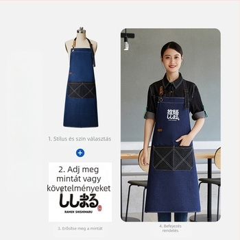 Poliészter ujjatlan kötény logónyomással, anti-szennyeződés és kopásálló, modern minimalistikus konyhai kiegészítő