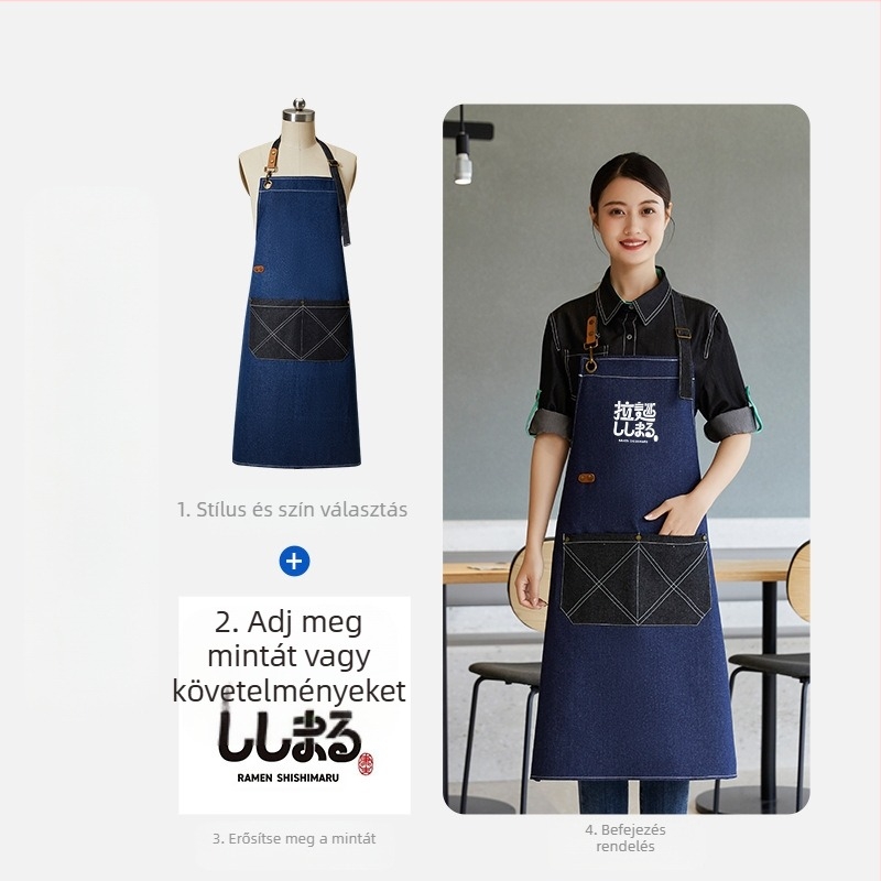 Poliészter ujjatlan kötény logónyomással, anti-szennyeződés és kopásálló, modern minimalistikus konyhai kiegészítő