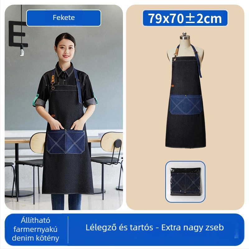 Poliészter ujjatlan kötény logónyomással, anti-szennyeződés és kopásálló, modern minimalistikus konyhai kiegészítő