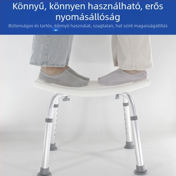 Alumíniumötvözetű fürdőszék időseknek, várandós nőknek és fogyatékkal élőknek, csúszásmentes öv párnával, U-formájú zuhanyzó szék, nettó súly 1,8 kg
