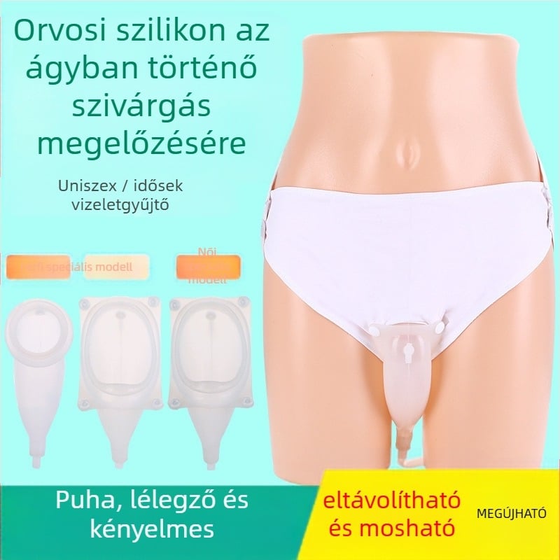 Shengbang szilikon vizeletgyűjtő és vizeletzacskó felnőttek inkontinenciájára — szilikon/plasztik felépítés, 60 darab a csomagban