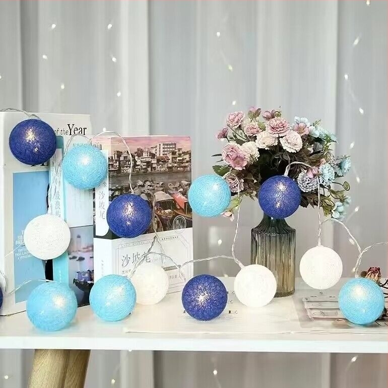 Kültéri LED pamutgolyó függönyfény – napelemes, IP43, 72 LED, 2700K melegfehér, élettartam 60000h